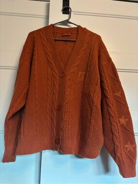 Taylor Swift Rust Cable Knit Button Cardigan